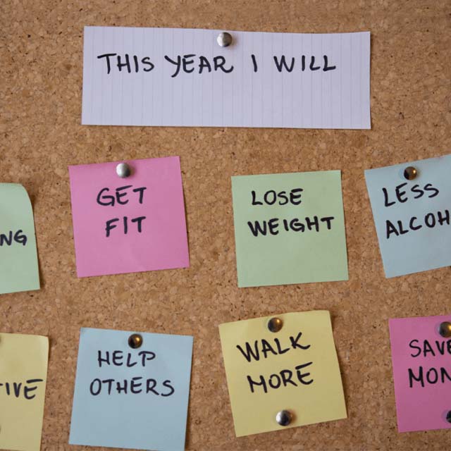 New Year resolution inspiration board