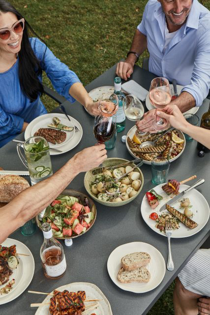 Friends having BBQ